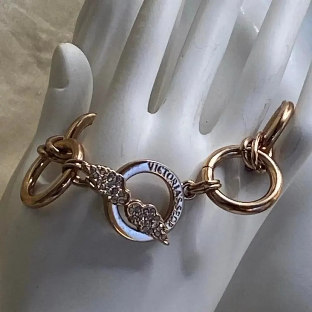 Vintage Y2K Victoria’s Secret Angel Wings Rose Gold Crystal Bracelet